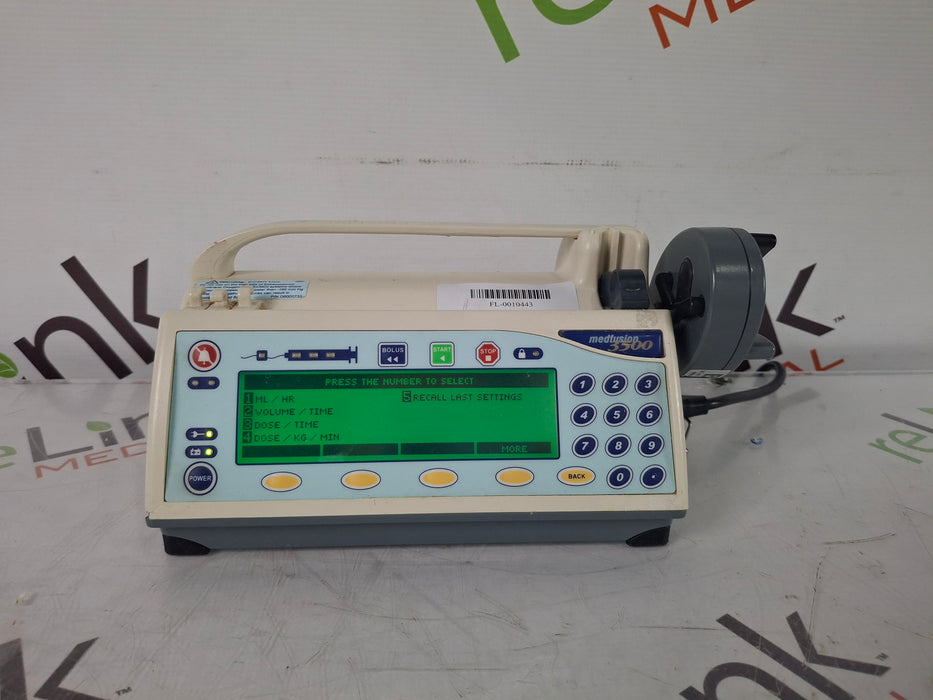 Smiths Medical Medfusion 3500 Version 5 Syringe Infusion Pump