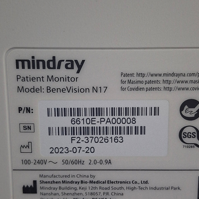 Mindray Benevision N17 Patient Monitor