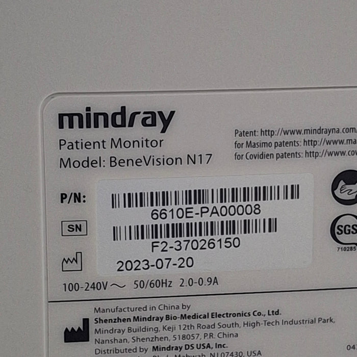Mindray Benevision N17 Patient Monitor