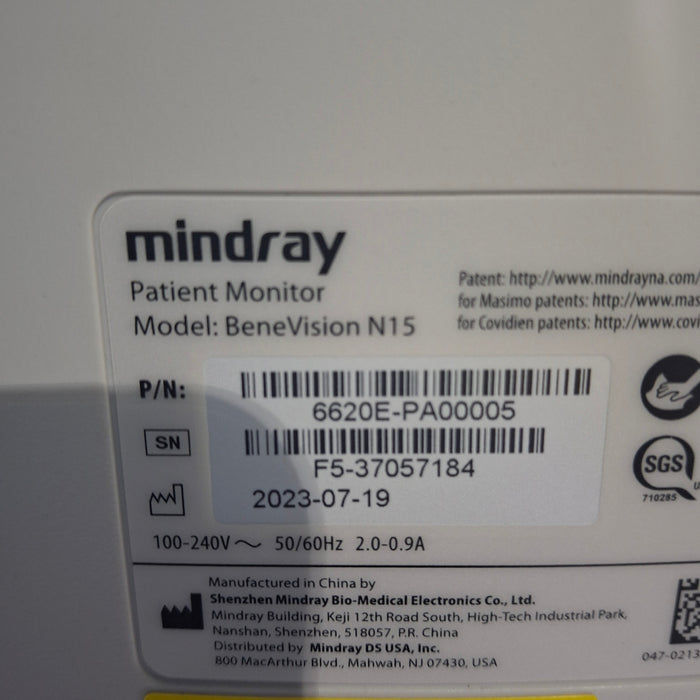 Mindray Benevision N15 Patient Monitor