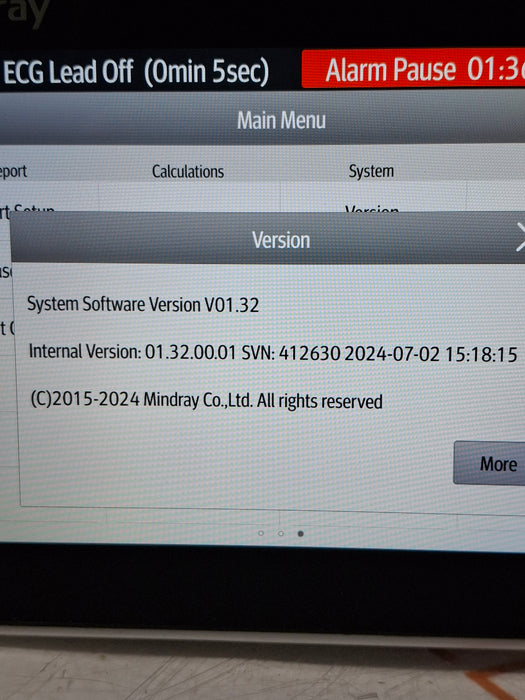 Mindray Benevision N1 Nellcor Transport Monitor