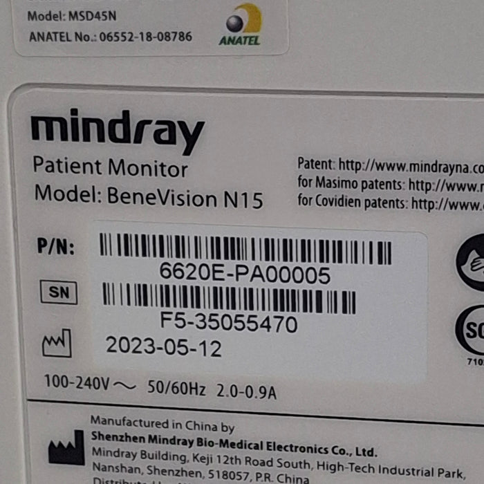 Mindray Benevision N15 Patient Monitor