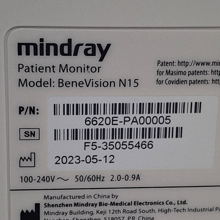 Mindray Benevision N15 Patient Monitor