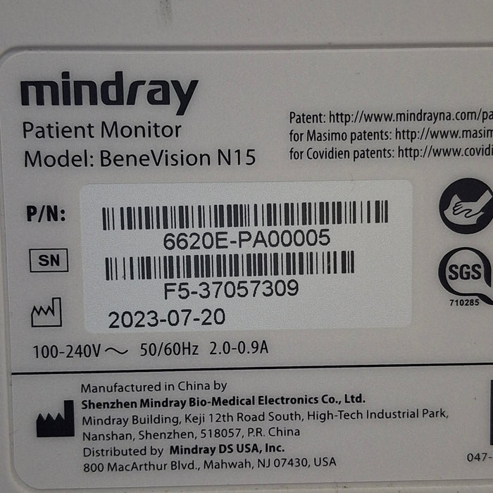 Mindray Benevision N15 Patient Monitor