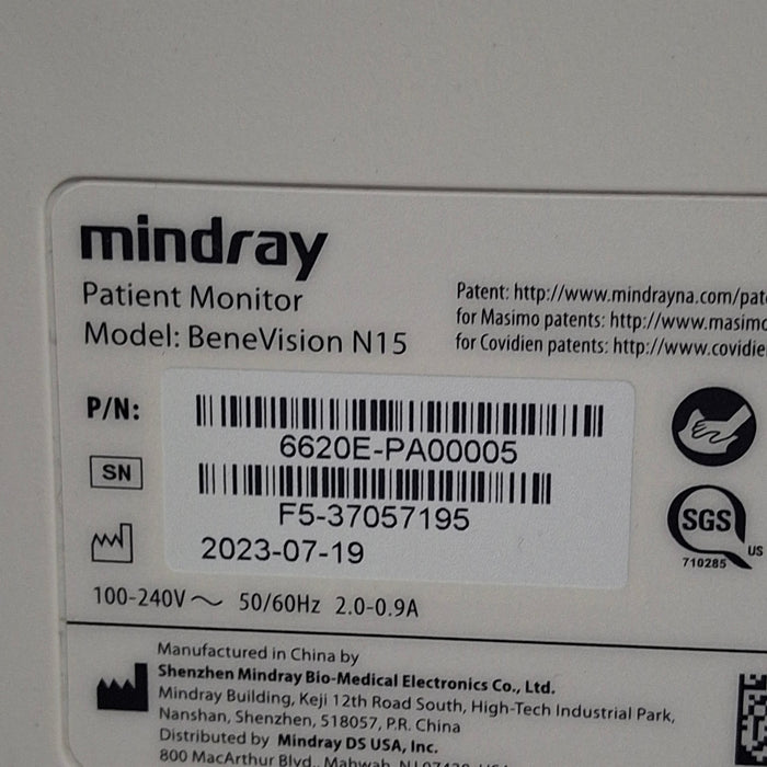 Mindray Benevision N15 Patient Monitor