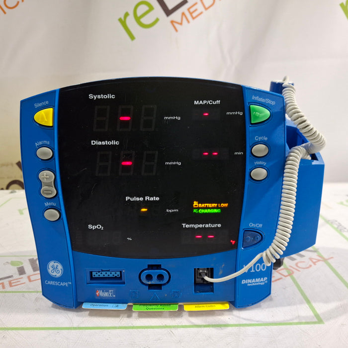 GE Healthcare Dinamap V100 - NIBP, SpO2, Temp Vital Signs Monitor