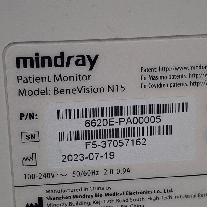 Mindray Benevision N15 Patient Monitor