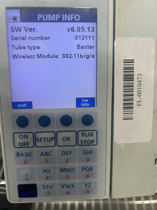 Baxter Sigma Spectrum 6.05.13 with A/B/G/N Battery Infusion Pump