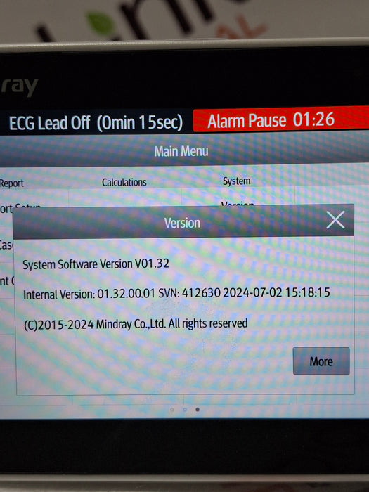 Mindray Benevision N1 Nellcor Transport Monitor