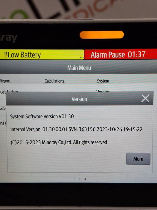 Mindray Benevision N1 Nellcor Transport Monitor