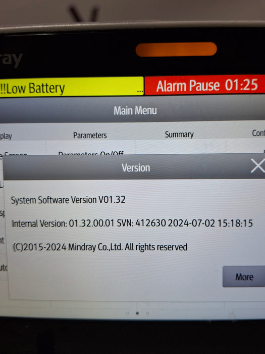 Mindray Benevision N1 Nellcor Transport Monitor