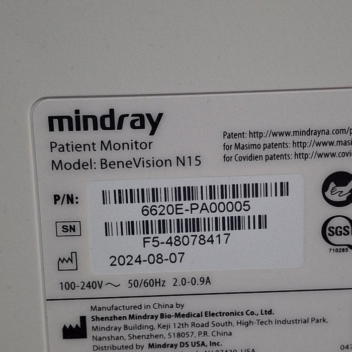 Mindray Benevision N15 Patient Monitor