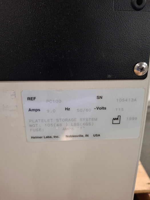 Helmer Inc PC100 Platelet Storage System
