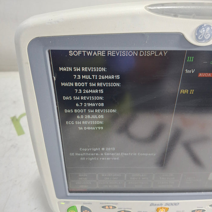 GE Healthcare Dash 5000 - Masimo SpO2 Patient Monitor