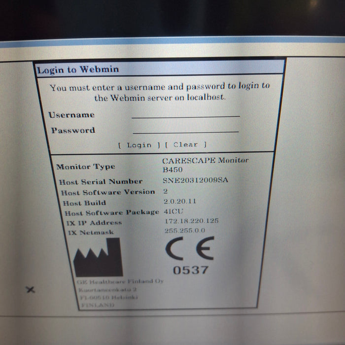 GE Healthcare Carescape B450 Critical Care Patient Monitor