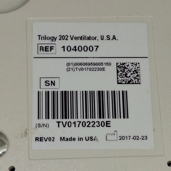 Respironics Trilogy 202 Ventilator