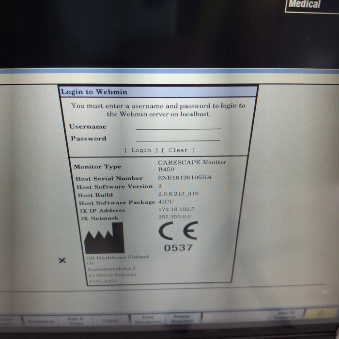 GE Healthcare GE Healthcare Carescape B450 Critical Care Patient Monitor Patient Monitors reLink Online