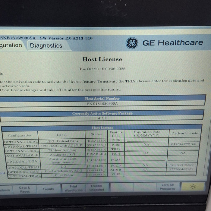 GE Healthcare Carescape B450 Critical Care Patient Monitor