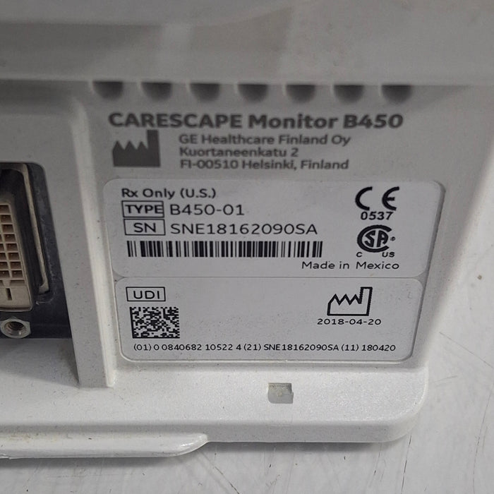 GE Healthcare Carescape B450 Critical Care Patient Monitor