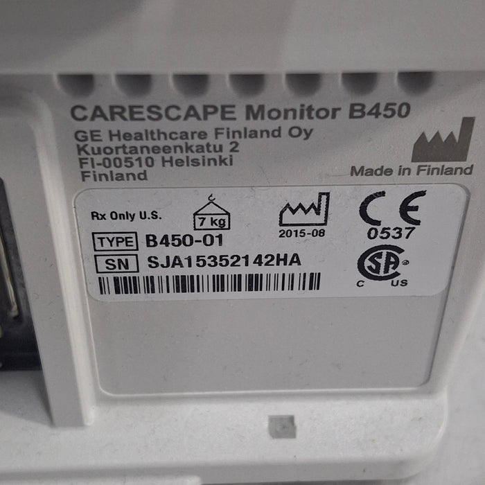GE Healthcare Carescape B450 Post Anesthesia Care Patient Monitor