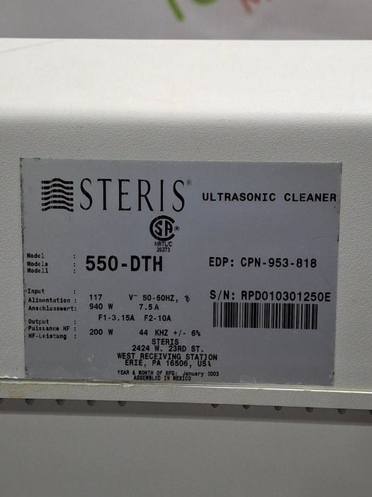 Amsco Reliance Sonic 550 Ultrasonic Cleaner