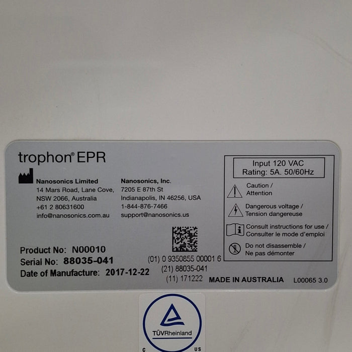 NanoSonics Trophon EPR High Level Disinfection