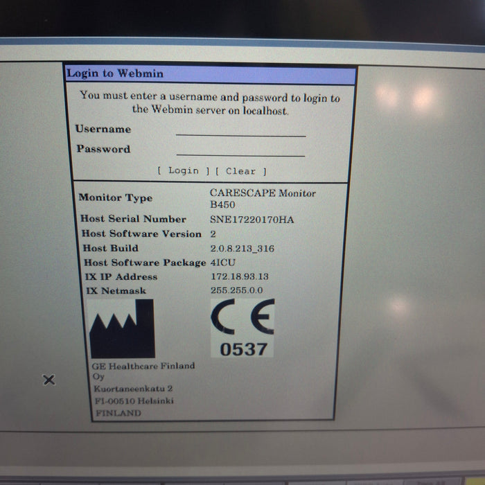 GE Healthcare GE Healthcare Carescape B450 Critical Care Patient Monitor Patient Monitors reLink Online