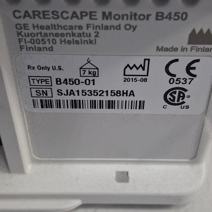 GE Healthcare Carescape B450 Post Anesthesia Care Patient Monitor
