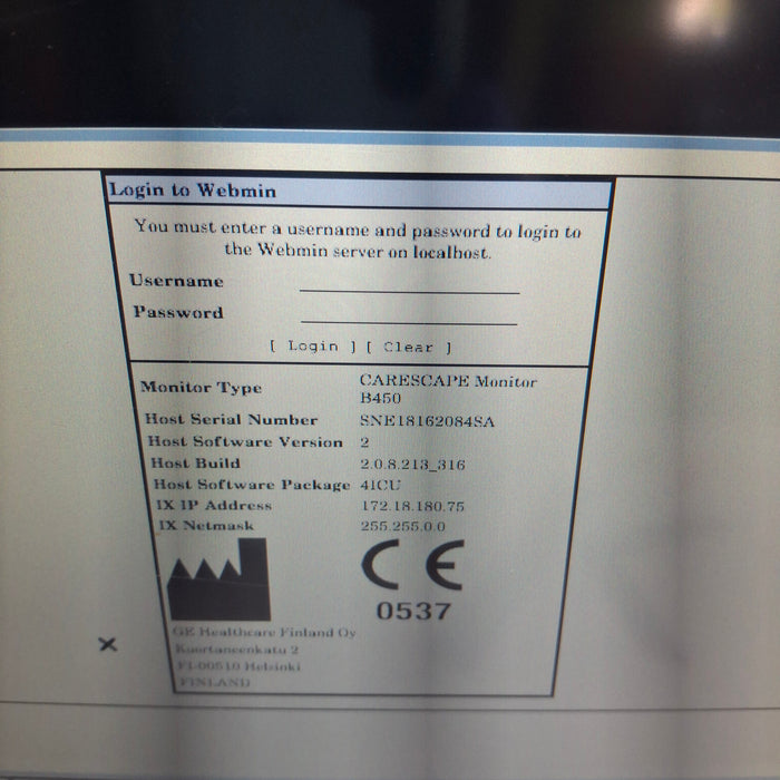 GE Healthcare Carescape B450 Critical Care Patient Monitor
