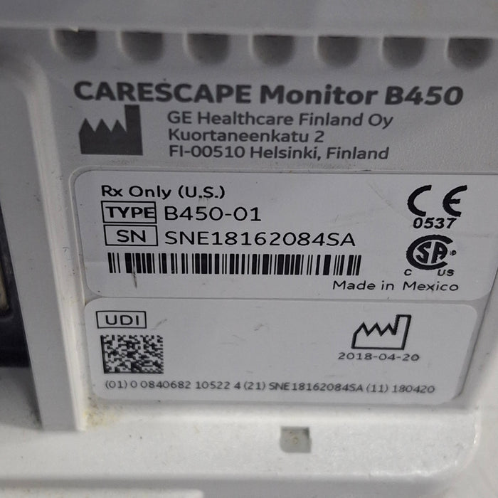 GE Healthcare Carescape B450 Critical Care Patient Monitor