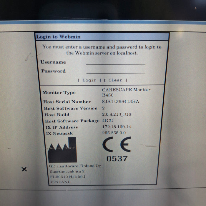 GE Healthcare Carescape B450 Critical Care Patient Monitor