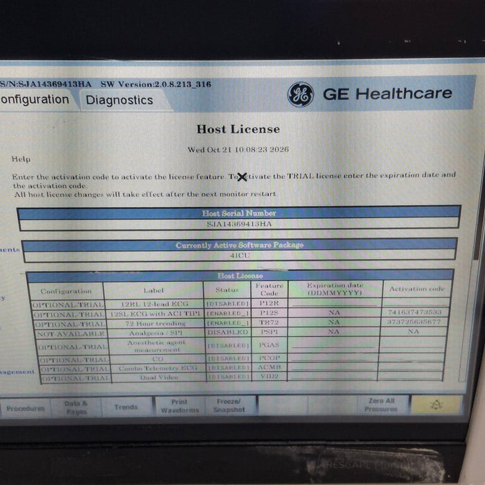GE Healthcare Carescape B450 Critical Care Patient Monitor