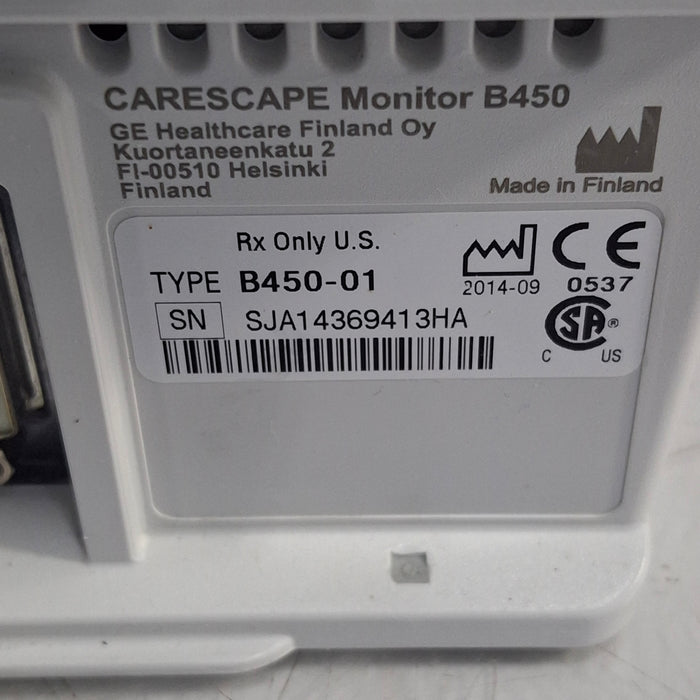 GE Healthcare Carescape B450 Critical Care Patient Monitor