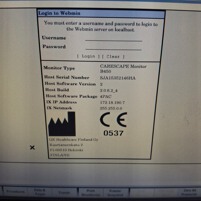 GE Healthcare GE Healthcare Carescape B450 Critical Care Patient Monitor Patient Monitors reLink Online