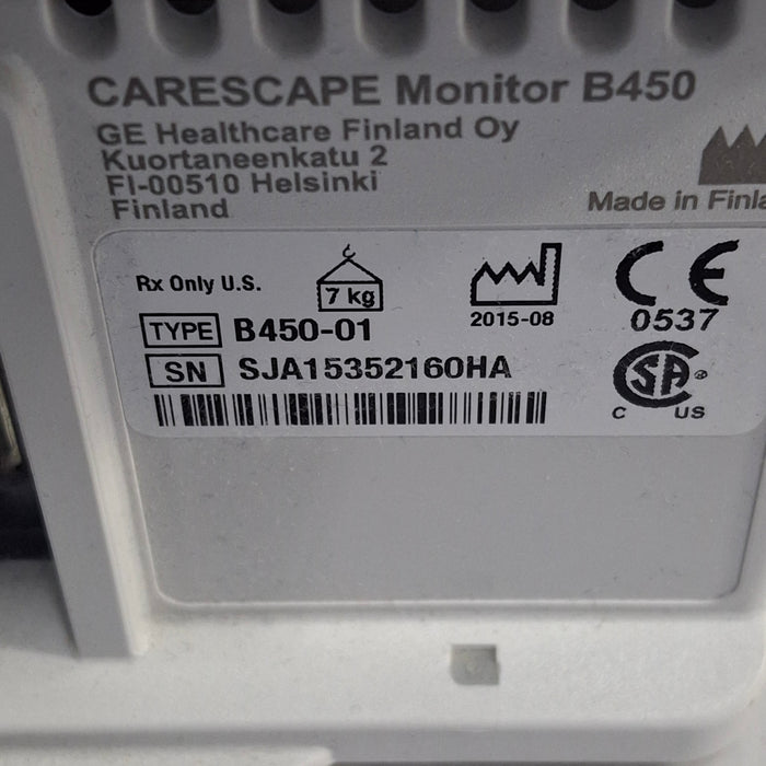 GE Healthcare Carescape B450 Post Anesthesia Care Patient Monitor