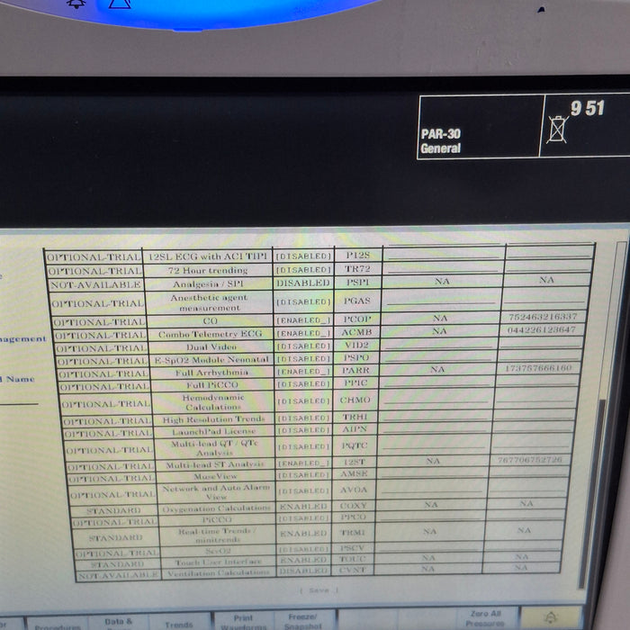 GE Healthcare Carescape B450 Post Anesthesia Care Patient Monitor