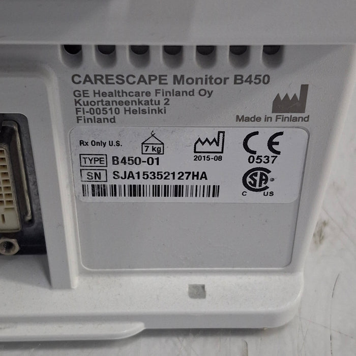 GE Healthcare Carescape B450 Post Anesthesia Care Patient Monitor