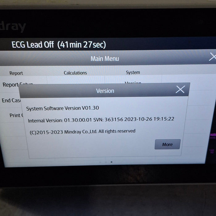 Mindray Benevision N1 Nellcor Transport Monitor