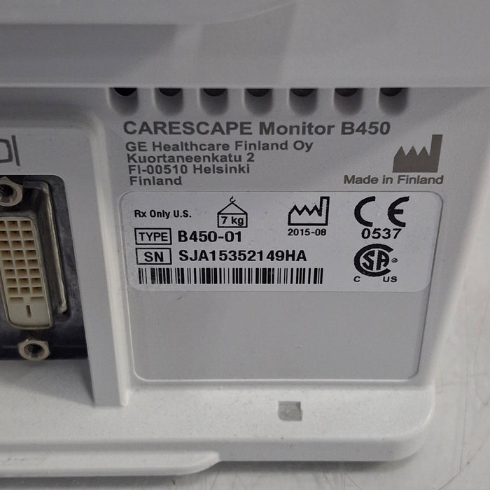 GE Healthcare Carescape B450 Post Anesthesia Care Patient Monitor