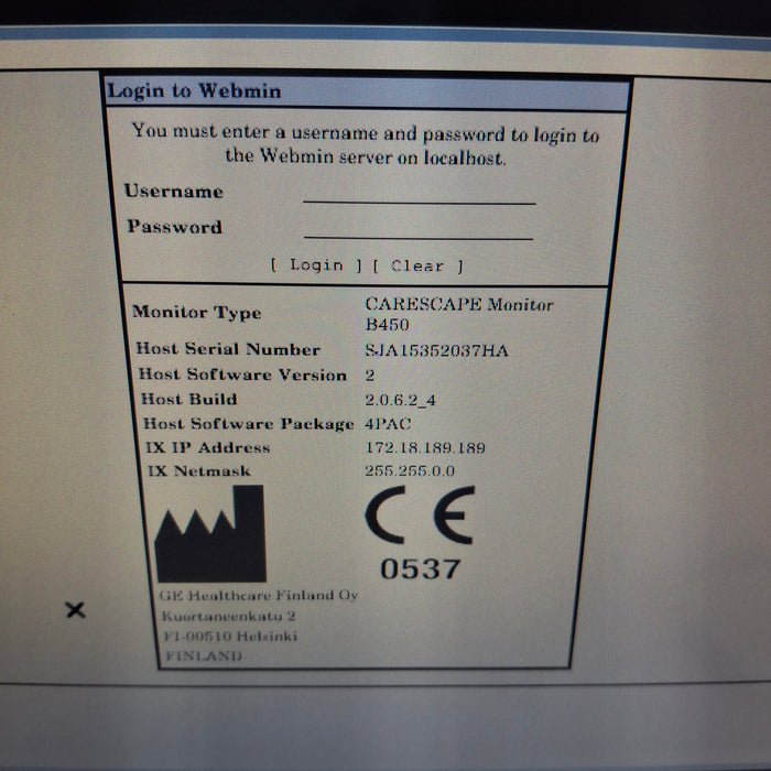 GE Healthcare Carescape B450 Critical Care Patient Monitor