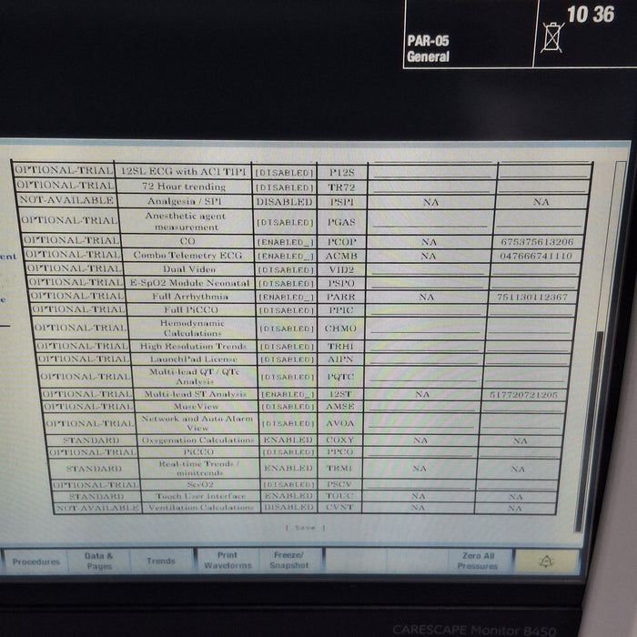 GE Healthcare Carescape B450 Critical Care Patient Monitor