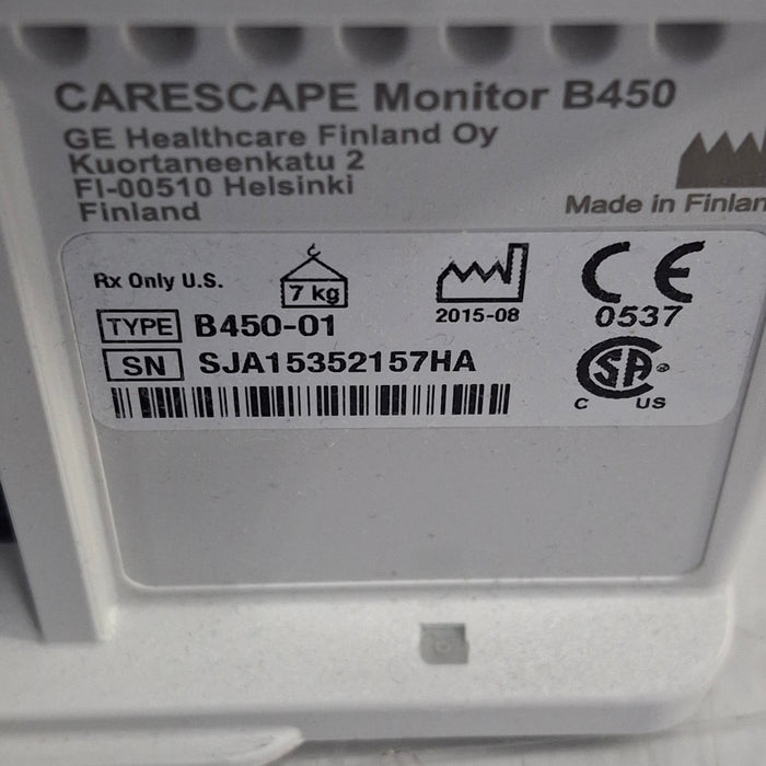 GE Healthcare Carescape B450 Critical Care Patient Monitor