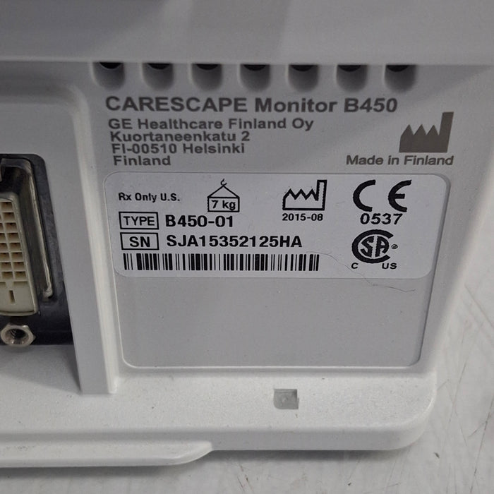 GE Healthcare Carescape B450 Post Anesthesia Care Patient Monitor