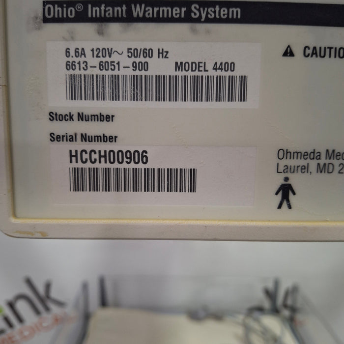 Ohmeda Medical Ohio Model 4400 Infant Warmer