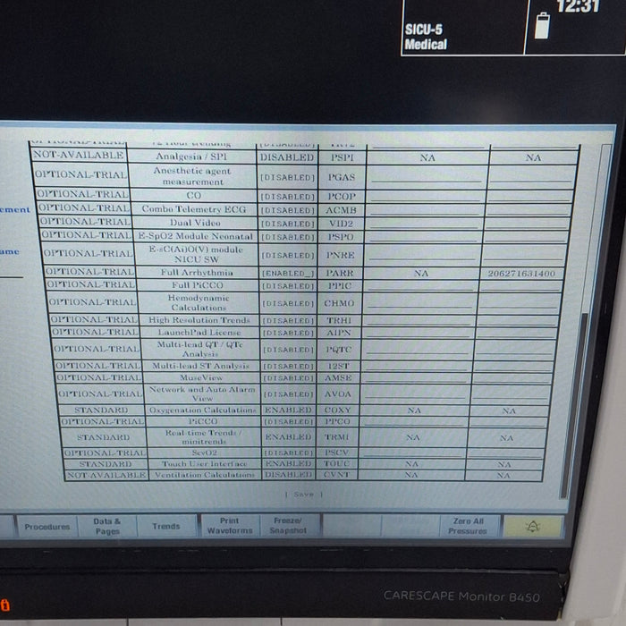 GE Healthcare Carescape B450 Critical Care Patient Monitor