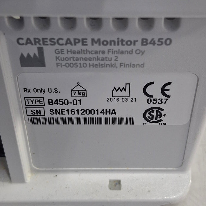 GE Healthcare Carescape B450 Critical Care Patient Monitor