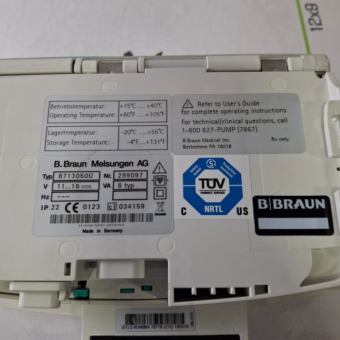 B. Braun Infusomat Space w/AC Adapter Infusion Pump