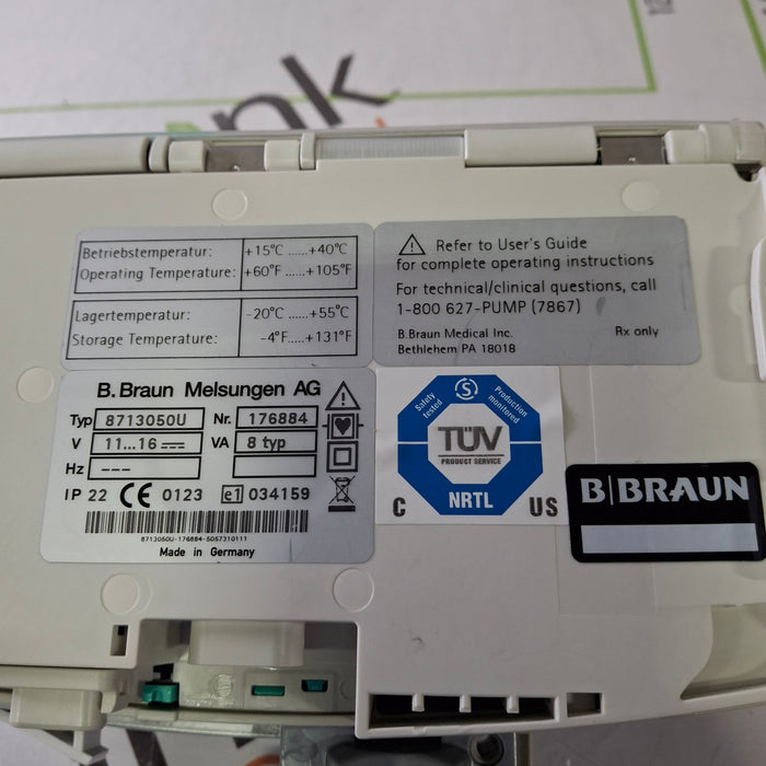 B. Braun Infusomat Space w/AC Adapter Infusion Pump