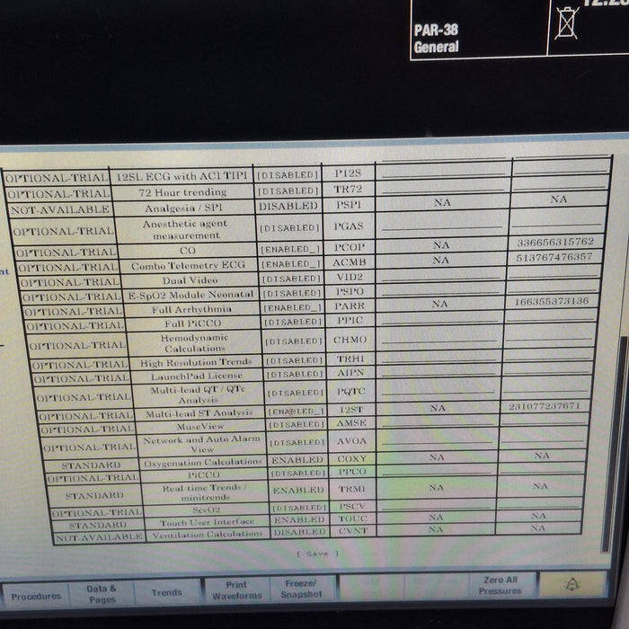 GE Healthcare Carescape B450 Post Anesthesia Care Patient Monitor