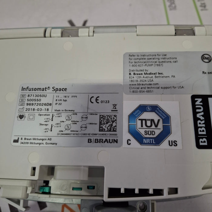 B. Braun Infusomat Space w/AC Adapter Infusion Pump